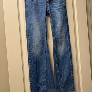 Pilcro Flare Jeans in Classic Blue